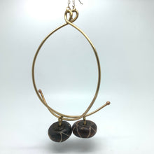 Load image into Gallery viewer, Copper &amp; Brass Arc Hoop Earrings