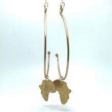 Load image into Gallery viewer, Copper &amp; Brass Arc Hoop Earrings